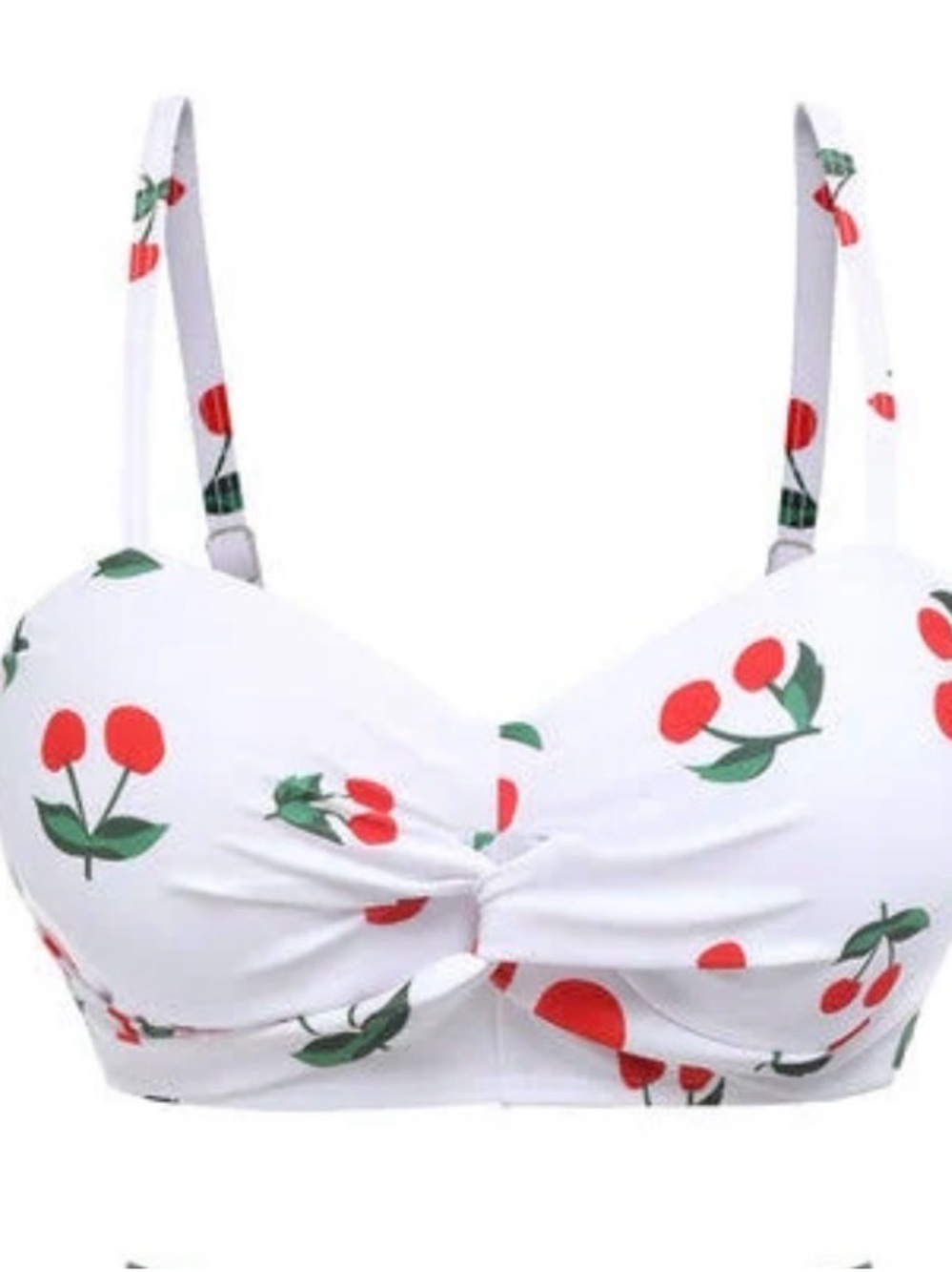 NWT Cherry-Print Twist Front Women's Bodysuit Top